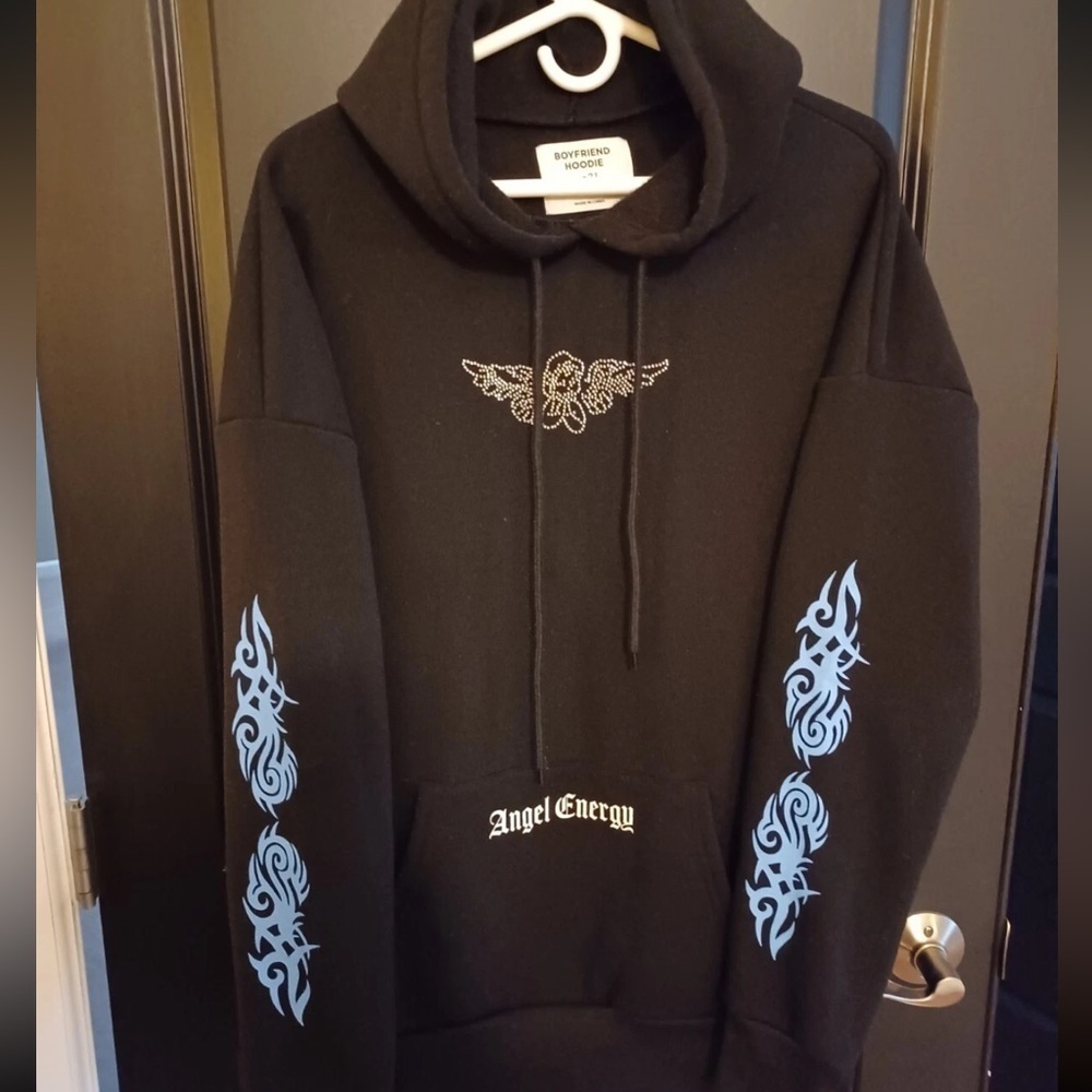 Angel Energy Boyfriend Embroidered Hoodie
